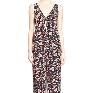 MINKPINK crafty critters floral tie front jumpsuit